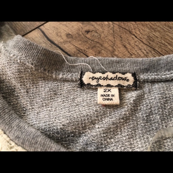 Lace & Sweatshirt Blouse - Picture 4 of 4